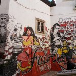Street art sobre o fado na mouraria